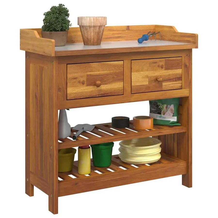 Armoire de jardin avec tiroir Naturel 78 x 36,5 x 78 cm - 3