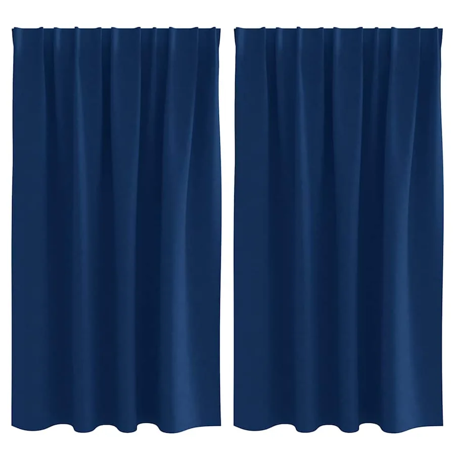 Rideaux occultants avec anneaux 2 pcs Bleu foncé 140 x 140 cm - 2