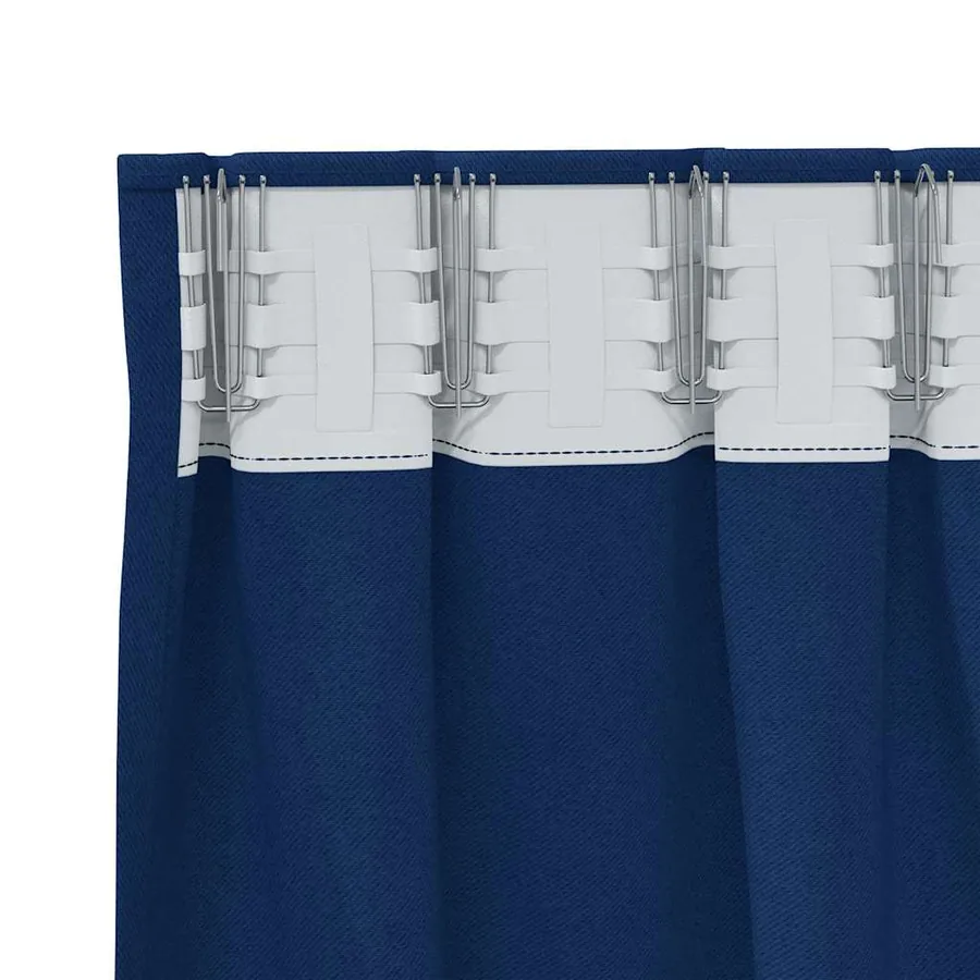 Rideaux occultants avec anneaux 2 pcs Bleu foncé 140 x 140 cm - 5