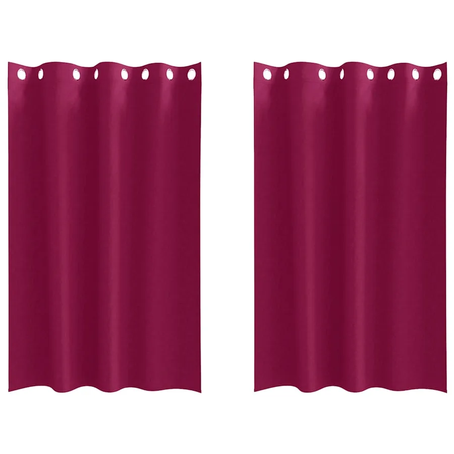Rideaux occultants avec anneaux 2 pcs Bordeaux 175 x 140 cm - 2