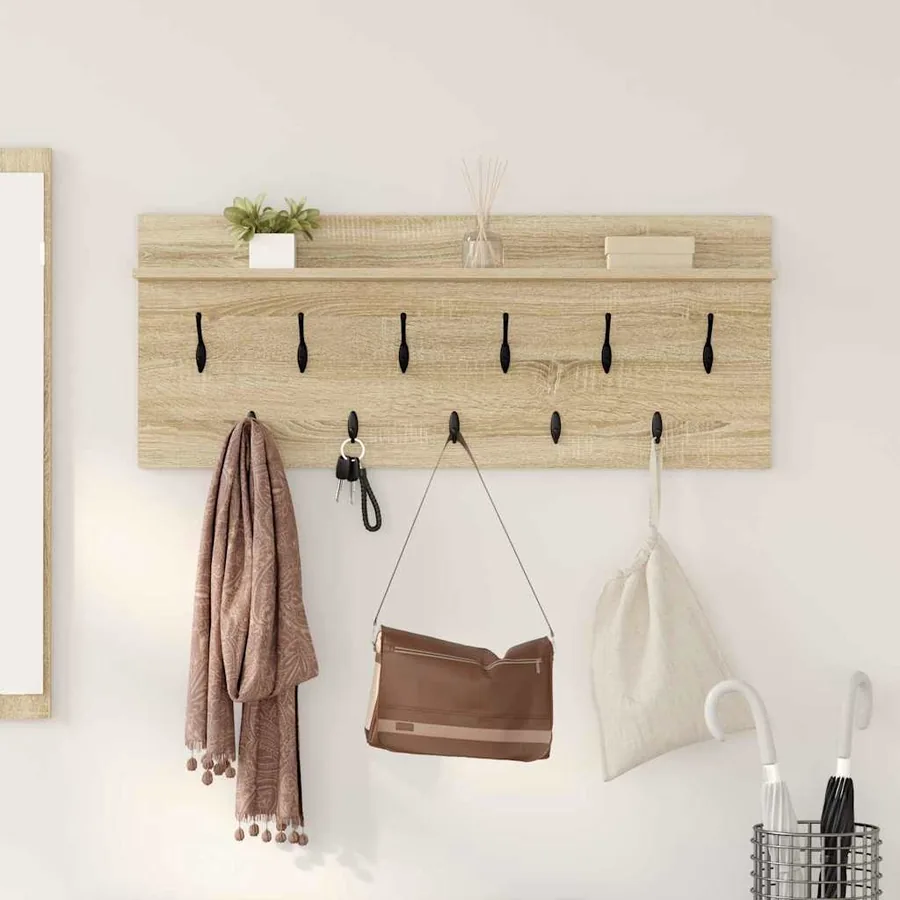 Porte-manteau mural avec étagère Chêne Sonoma 100 x 40 x 12 cm