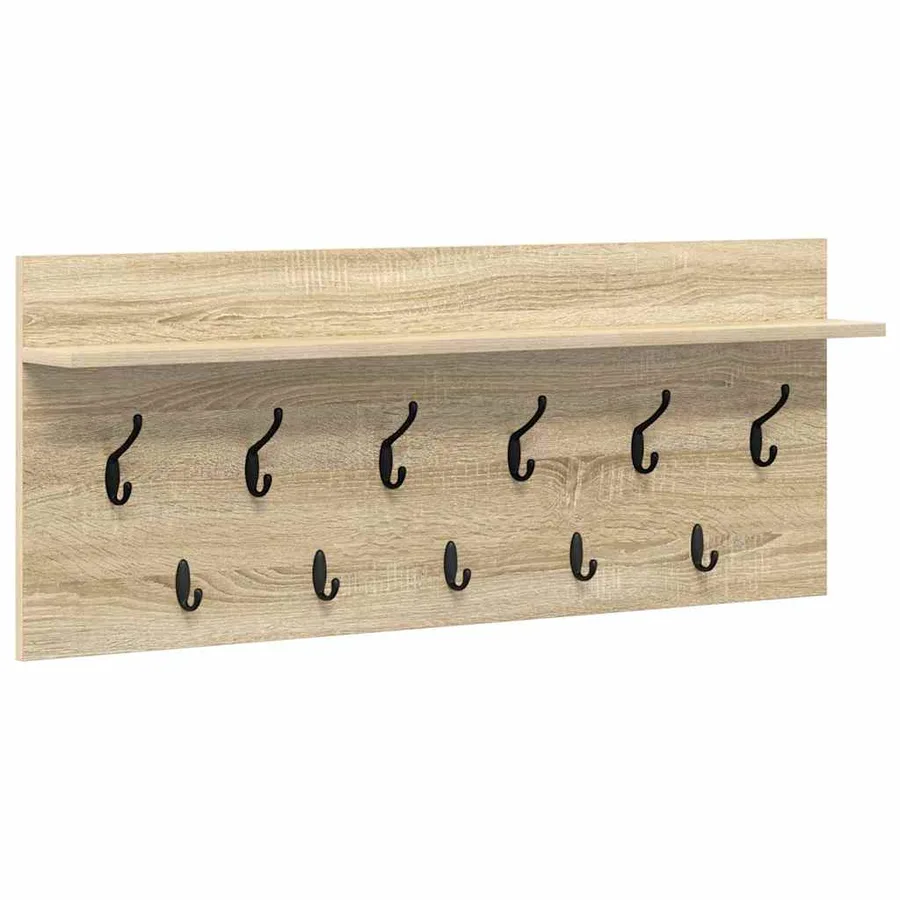 Porte-manteau mural avec étagère Chêne Sonoma 100 x 40 x 12 cm - 2