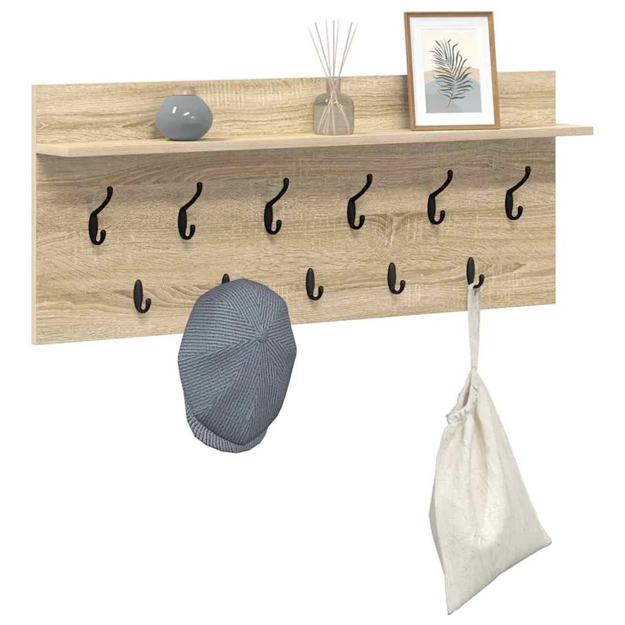 Porte-manteau mural avec étagère Chêne Sonoma 100 x 40 x 12 cm - 3