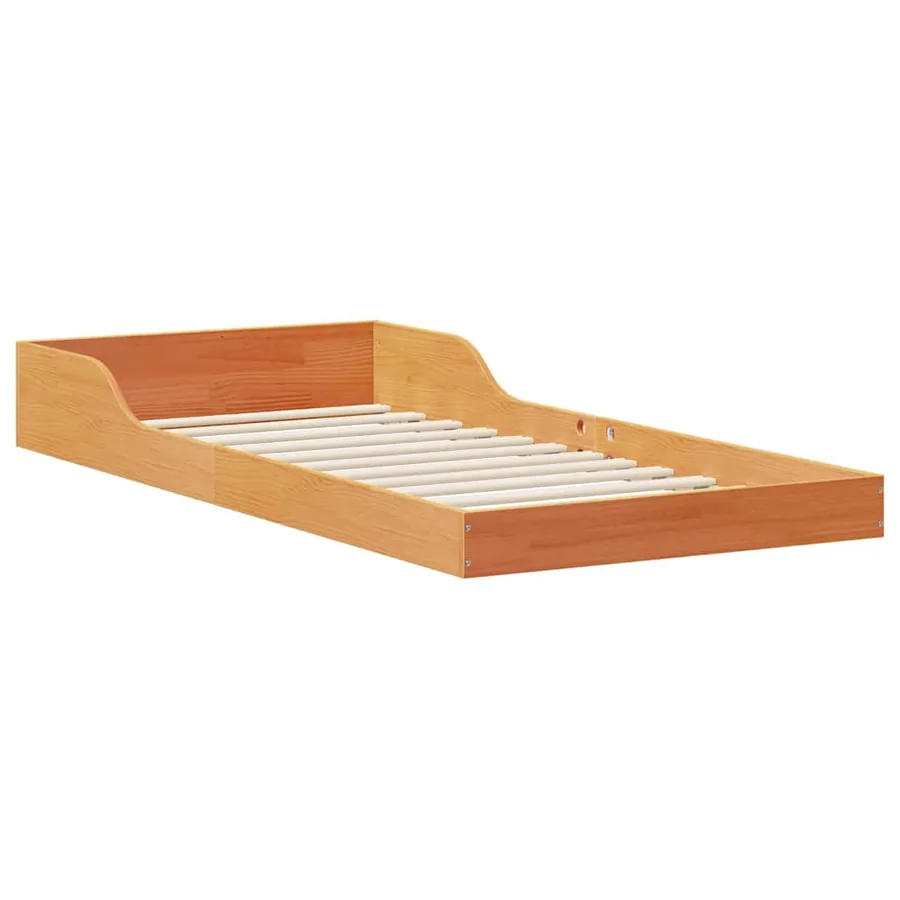 Cadre de lit Brun cire 100 x 200 cm Pin massif - 5