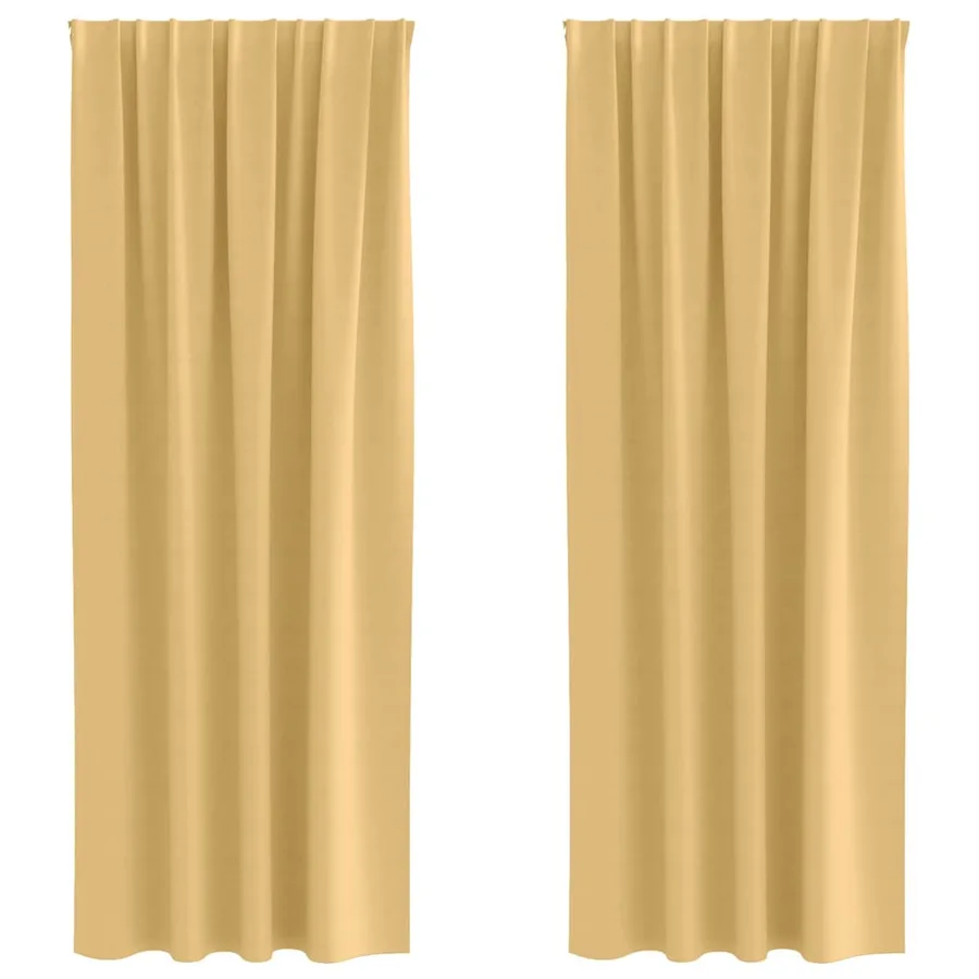 Rideaux occultants avec anneaux 2 pcs Beige 225 x 140 cm - 2