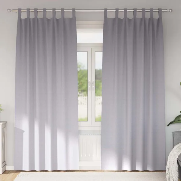 Rideaux occultants avec anneaux 2 pcs Gris métal 245 x 140 cm