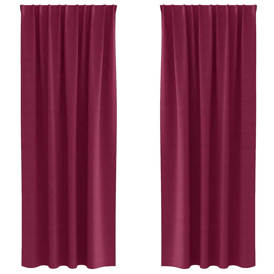 Rideaux occultants avec anneaux 2 pcs Bordeaux 260 x 140 cm - 2