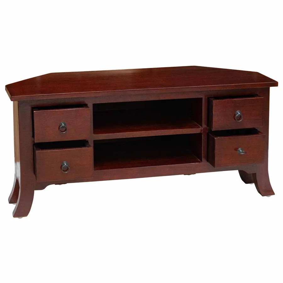 Meuble TV Marron 100 x 40,5 x 46 cm Bois de Mahogany Massif - 4