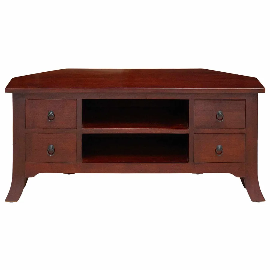 Meuble TV Marron 100 x 40,5 x 46 cm Bois de Mahogany Massif - 5