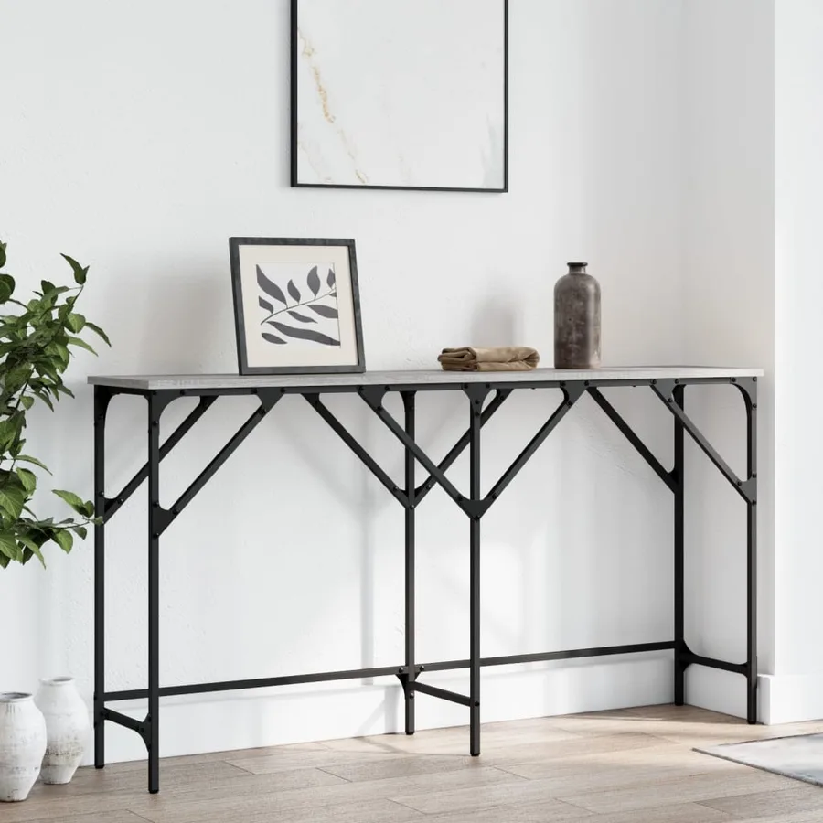 Table console sonoma gris 140x29x75 cm bois d'ingénierie - 3