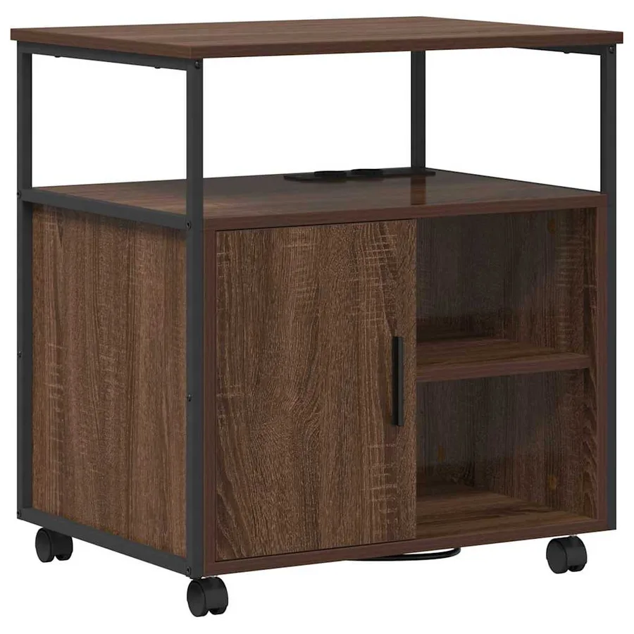 Cabinet avec Station de Charge Chêne brun 61 x 46 x 67 cm - 2