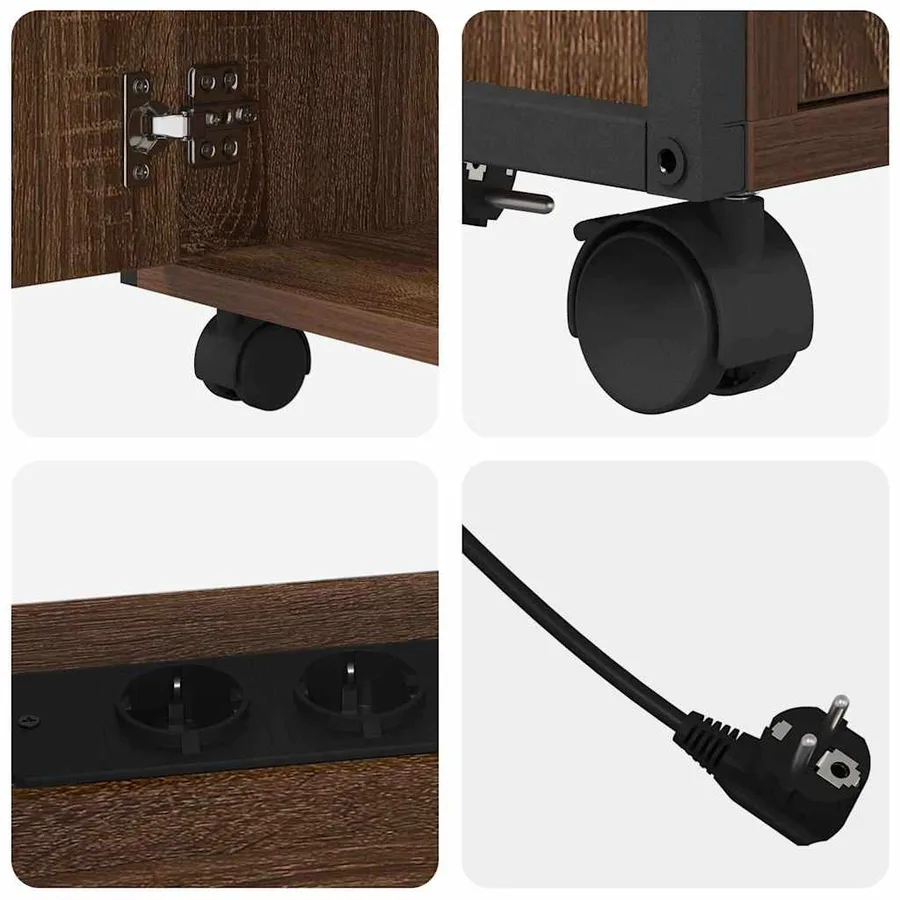 Cabinet avec Station de Charge Chêne brun 61 x 46 x 67 cm - 8