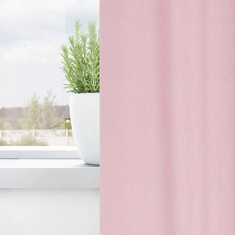 Rideaux occultants avec anneaux 2 pcs Rose bébé 260 x 140 cm - 3