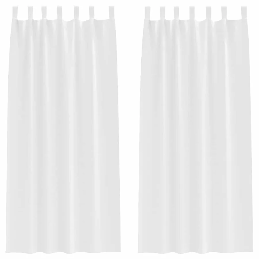 Rideaux occultants avec anneaux 2 pcs Blanc pur 260 x 140 cm - 2