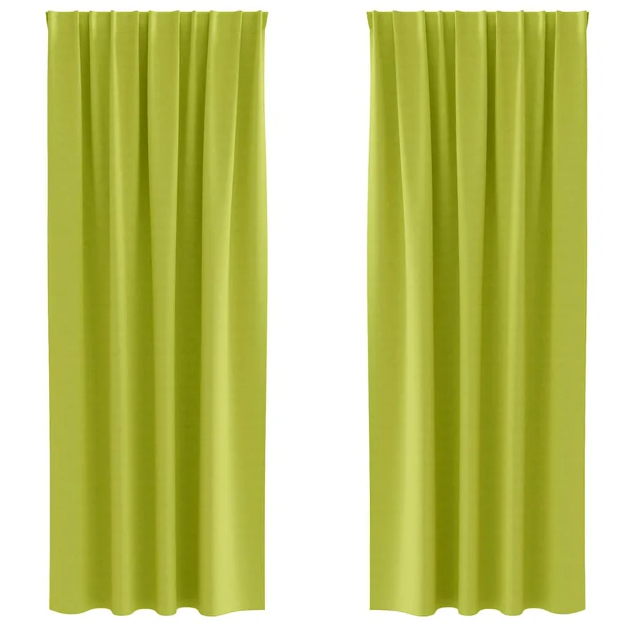 Rideaux occultants avec anneaux 2 pcs Vert 245 x 140 cm - 2