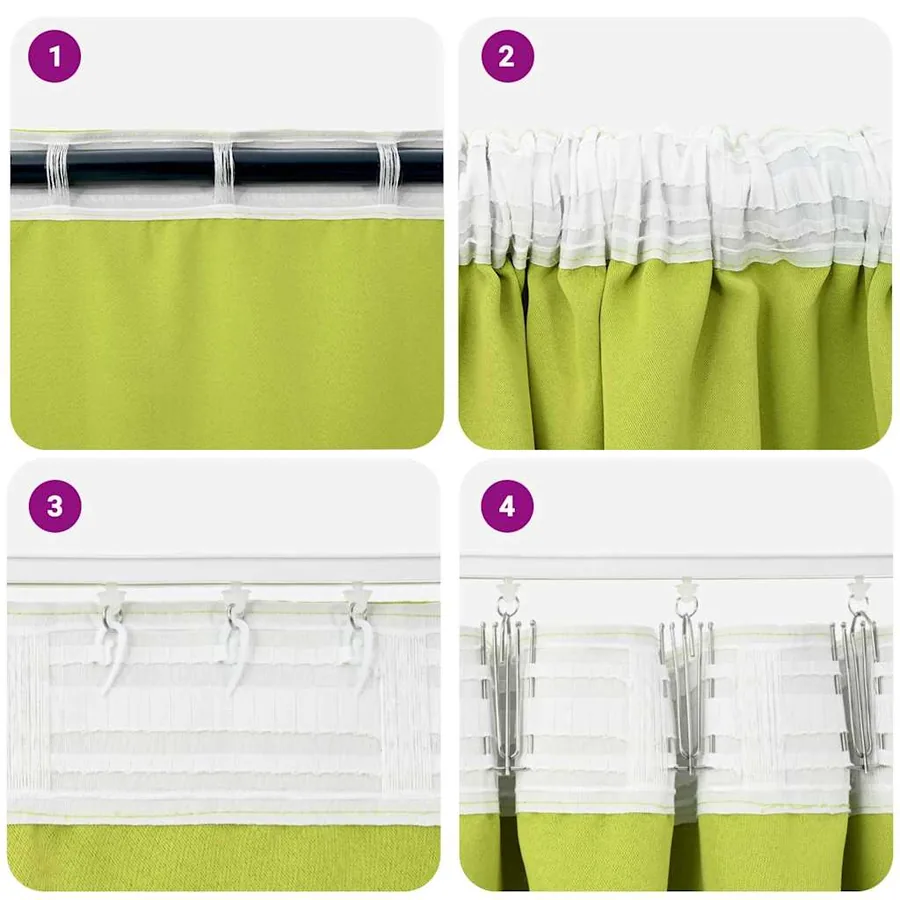 Rideaux occultants avec anneaux 2 pcs Vert 245 x 140 cm - 7