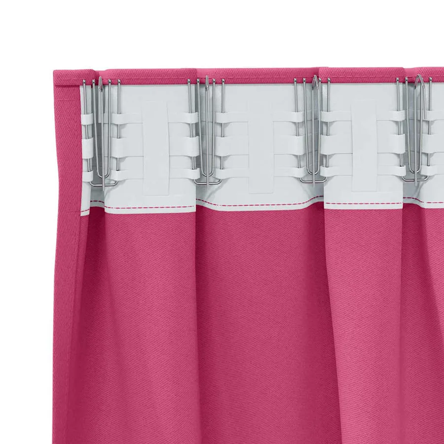 Rideaux occultants avec anneaux 2 pcs Rose vif 225 x 140 cm - 5