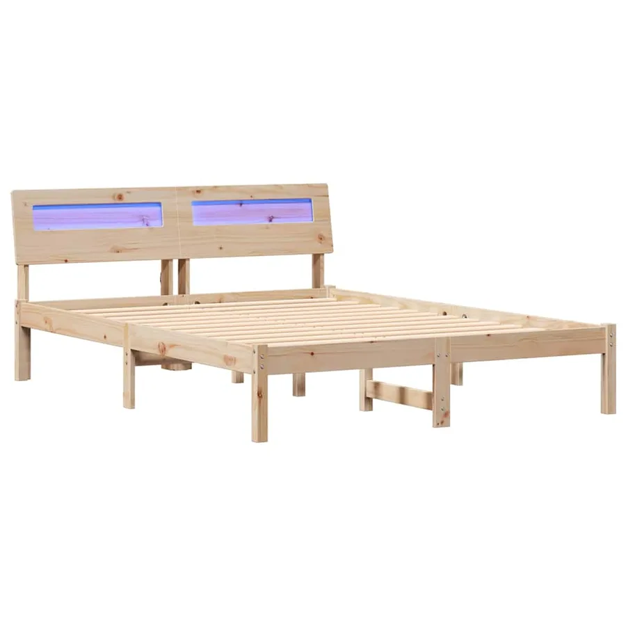Cadre de lit avec tête de lit Marron 120 x 190 cm Pin massif - 2