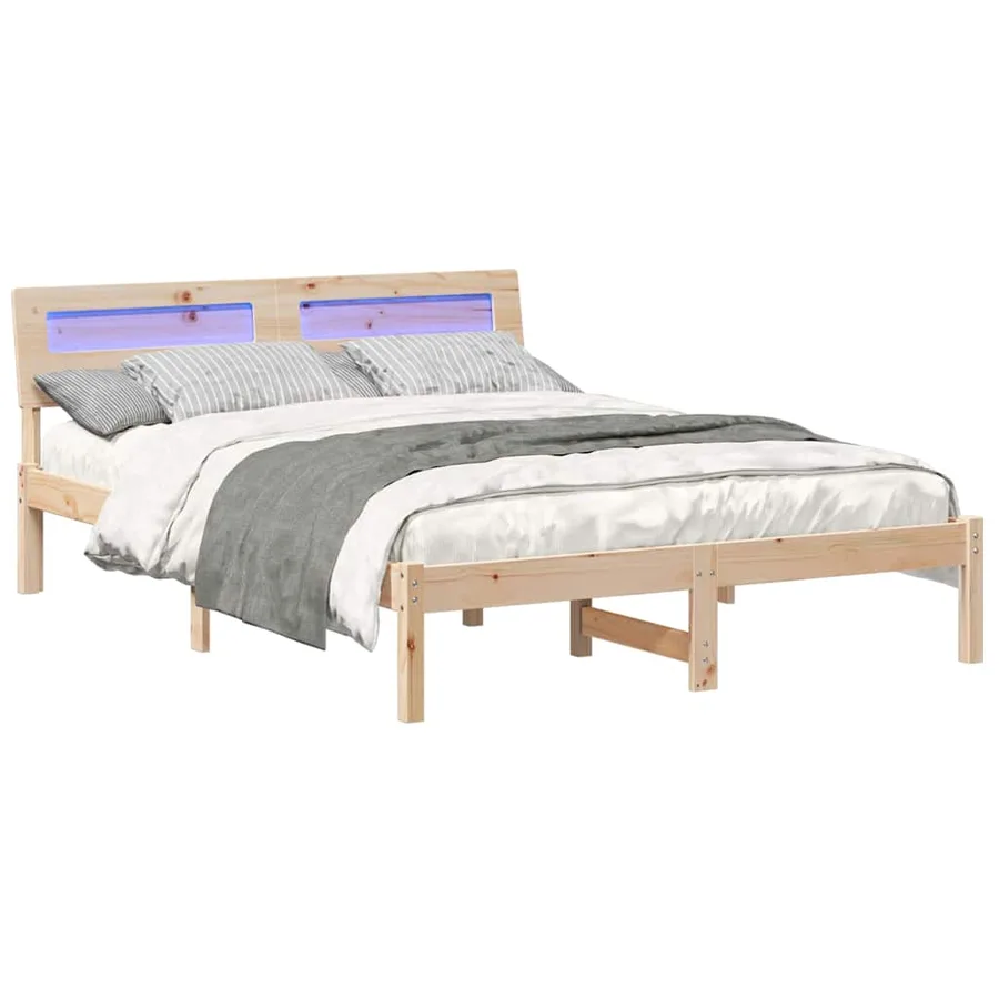 Cadre de lit avec tête de lit Marron 120 x 190 cm Pin massif - 3