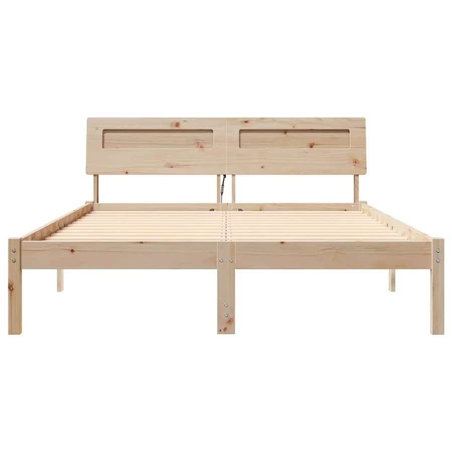 Cadre de lit avec tête de lit Marron 120 x 190 cm Pin massif - 5