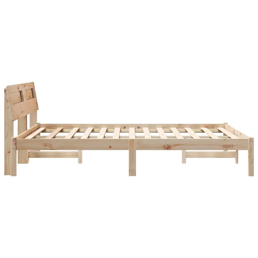 Cadre de lit avec tête de lit Marron 120 x 190 cm Pin massif - 6