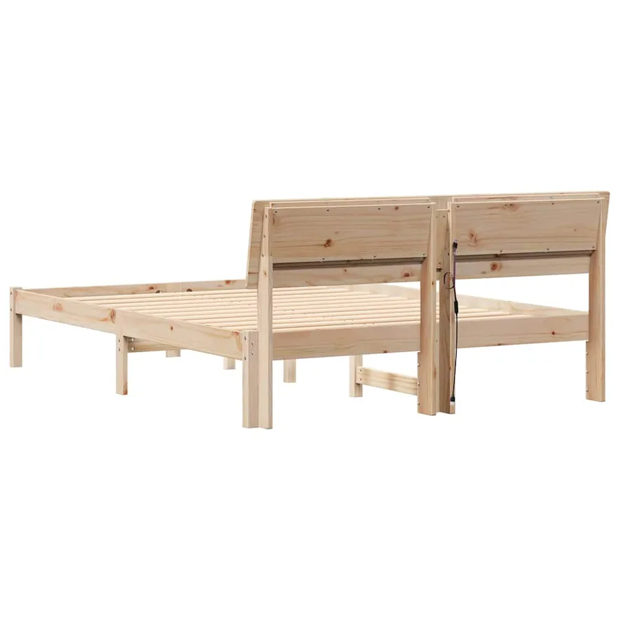 Cadre de lit avec tête de lit Marron 120 x 190 cm Pin massif - 7