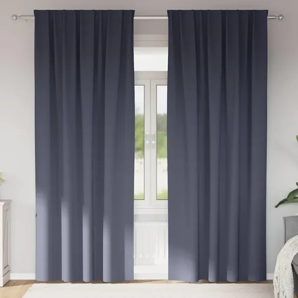 Rideaux occultants avec anneaux 2 pcs Anthracite 260 x 140 cm