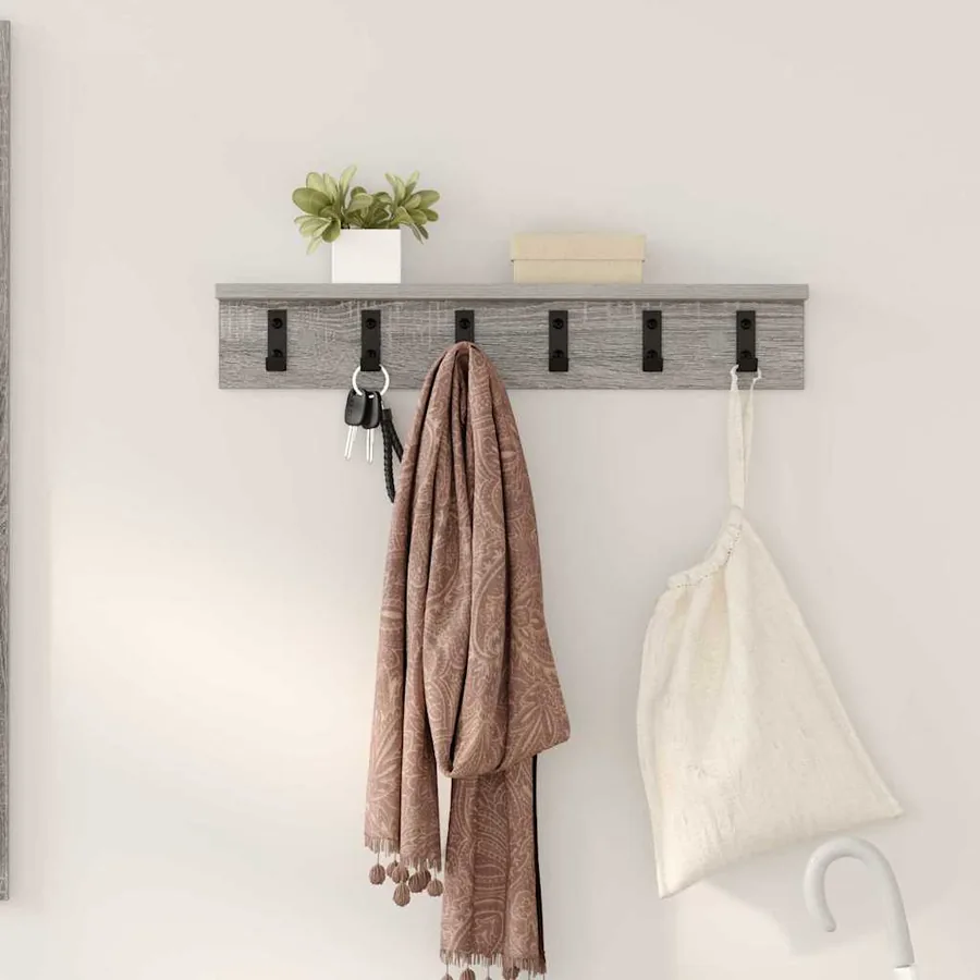 Porte-manteau mural Gris Sonoma 60 x 10,5 x 10,5 cm
