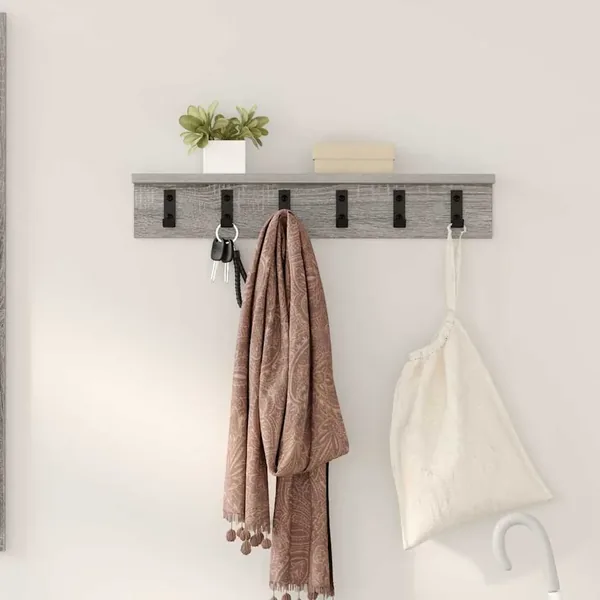 Porte-manteau mural Gris Sonoma 60 x 10,5 x 10,5 cm