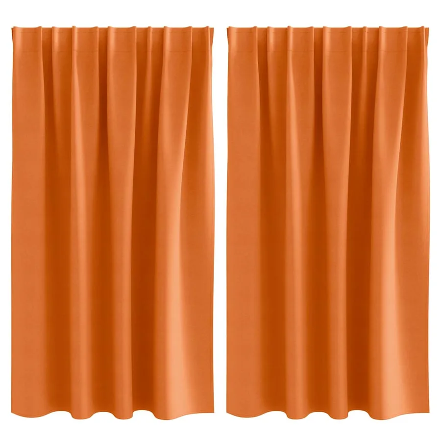 Rideaux occultants avec anneaux 2 pcs Orange vif 140 x 140 cm - 2