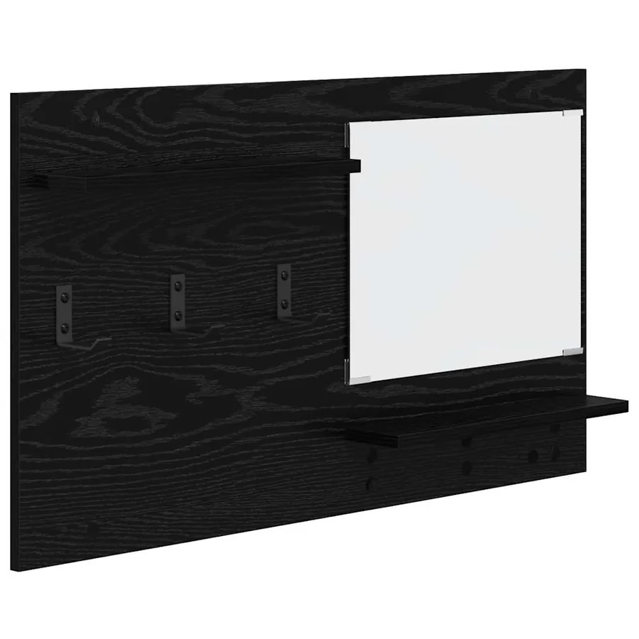 Porte-manteau mural avec étagère Chêne noir 90 x 10 x 50 cm - 2
