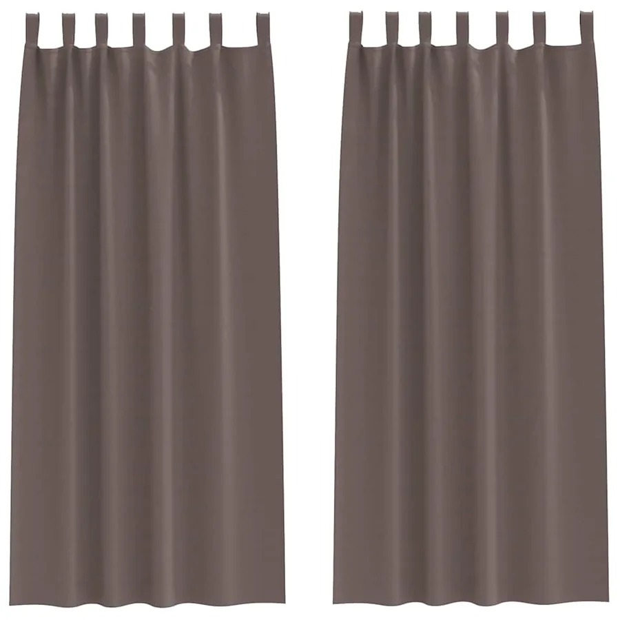 Rideaux occultants avec anneaux 2 pcs Marron foncé 260 x 140 cm - 2
