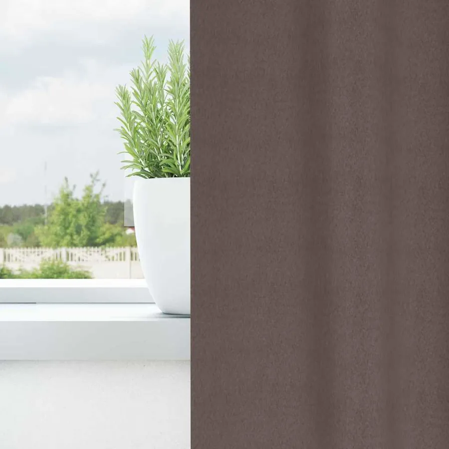 Rideaux occultants avec anneaux 2 pcs Marron foncé 260 x 140 cm - 3