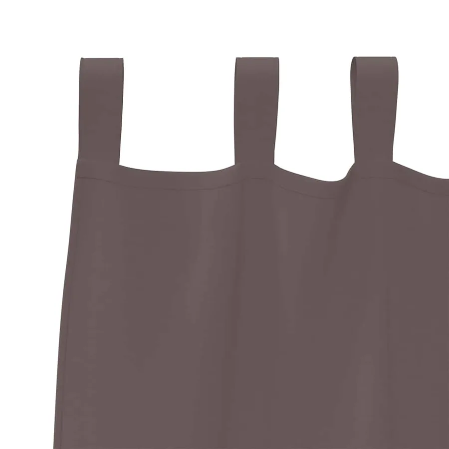 Rideaux occultants avec anneaux 2 pcs Marron foncé 260 x 140 cm - 5