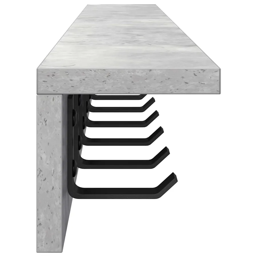Porte-manteau mural Gris béton 100 x 10,5 x 10,5 cm - 6