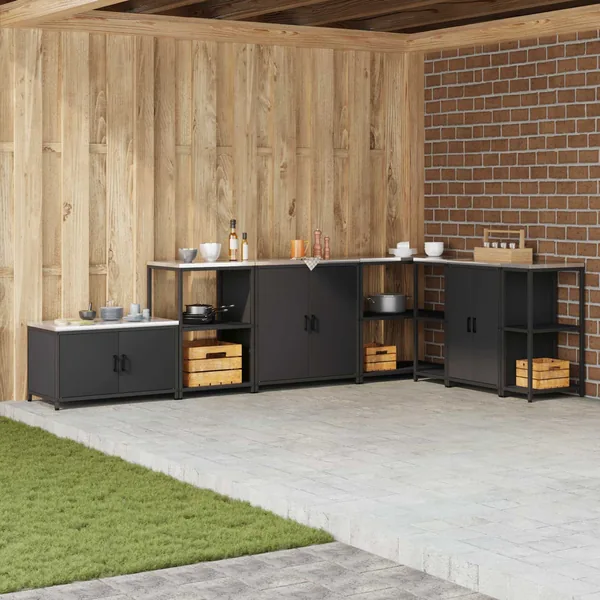Rangement de cuisine HATTEM Noir 60 x 50 x 92 cm Acier
