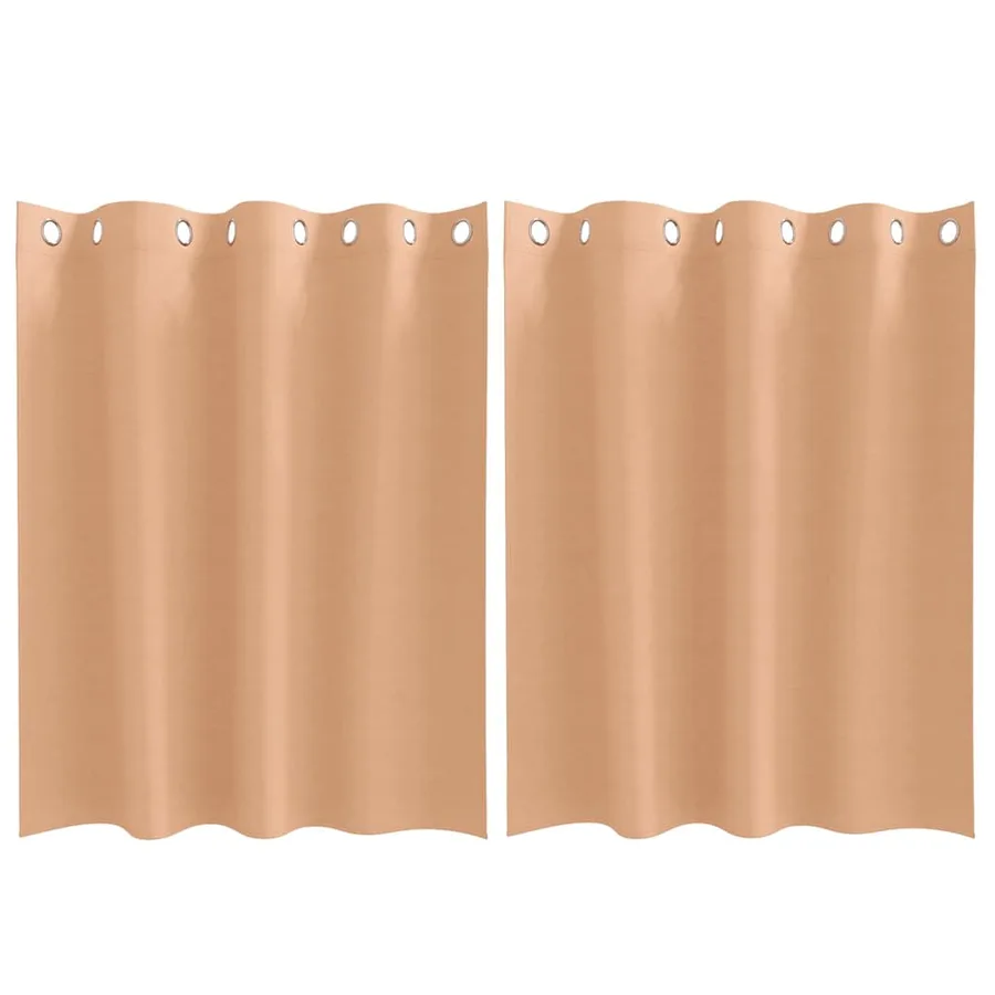 Rideaux occultants avec anneaux 2 pcs Marron Clair 140 x 140 cm - 2