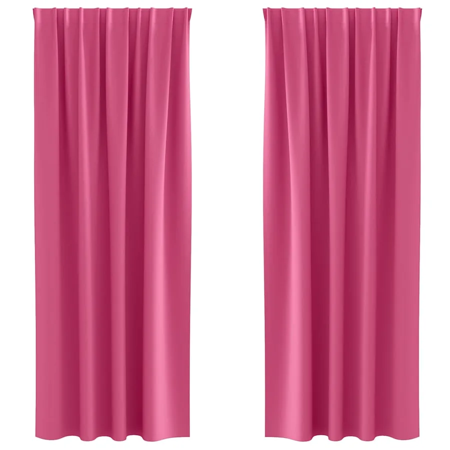 Rideaux occultants avec anneaux 2 pcs Rose vif 260 x 140 cm - 2