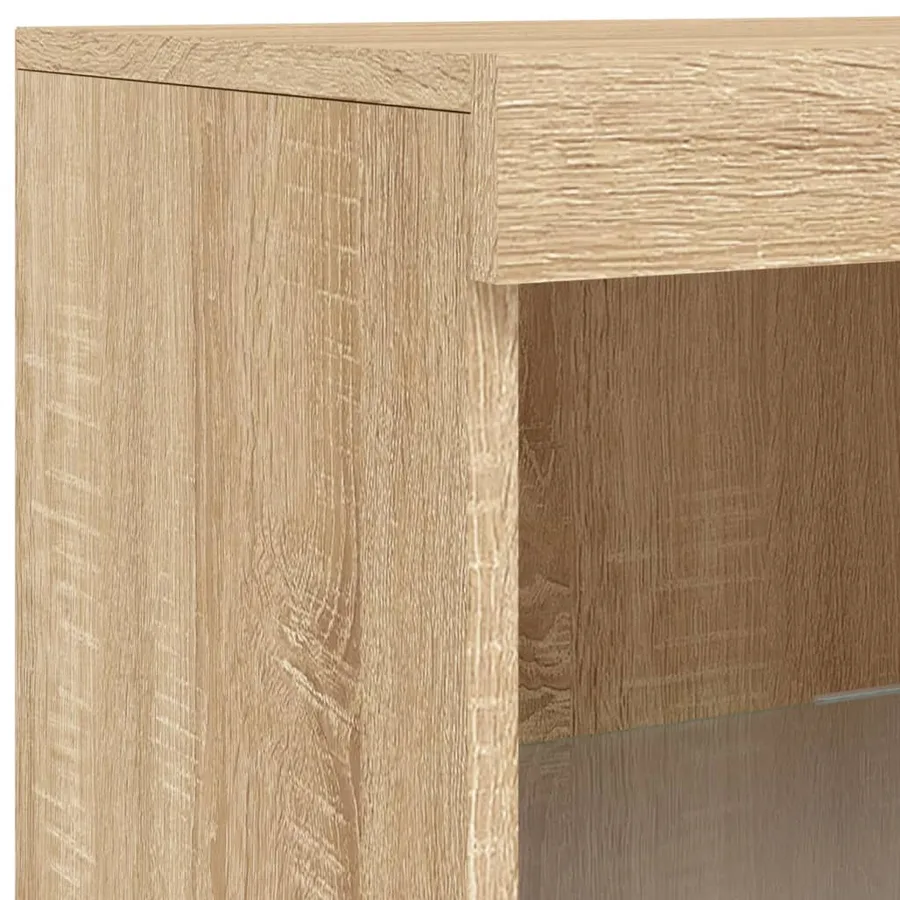 Buffet avec lumières LED chêne sonoma 181,5x37x100 cm - 12