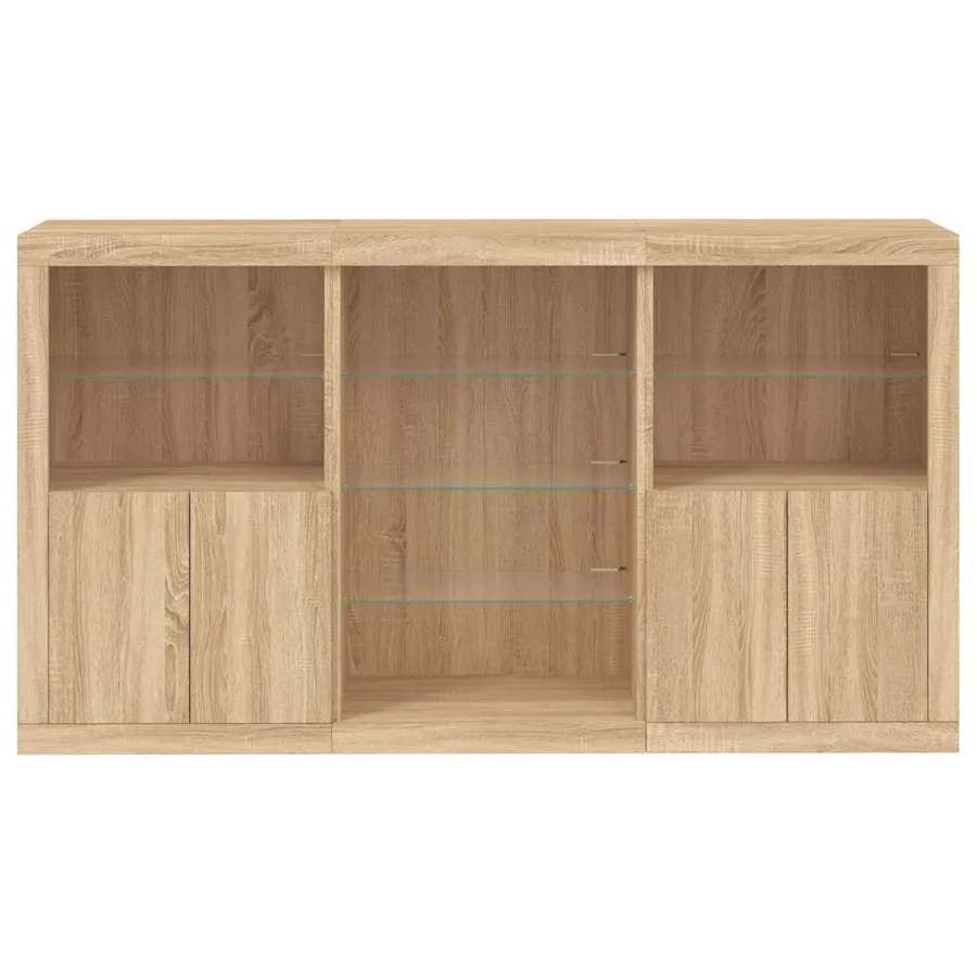 Buffet avec lumières LED chêne sonoma 181,5x37x100 cm - 6