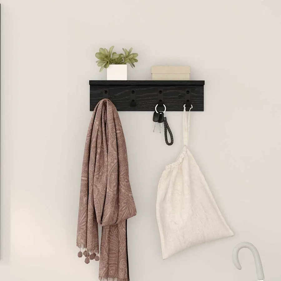 Porte-manteau mural Chêne noir 40 x 10,5 x 10,5 cm