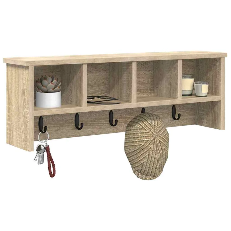 Porte-manteau mural avec étagère Chêne Sonoma 75 x 16 x 26 cm - 3