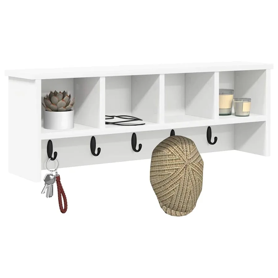Porte-manteau mural Blanc 75 x 16 x 26 cm Bois d'ingénierie - 3