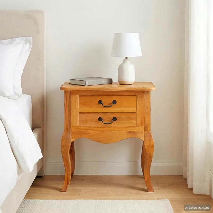 Table d'appoint avec tiroir Naturel 60,5 x 30 x 61 cm - 3