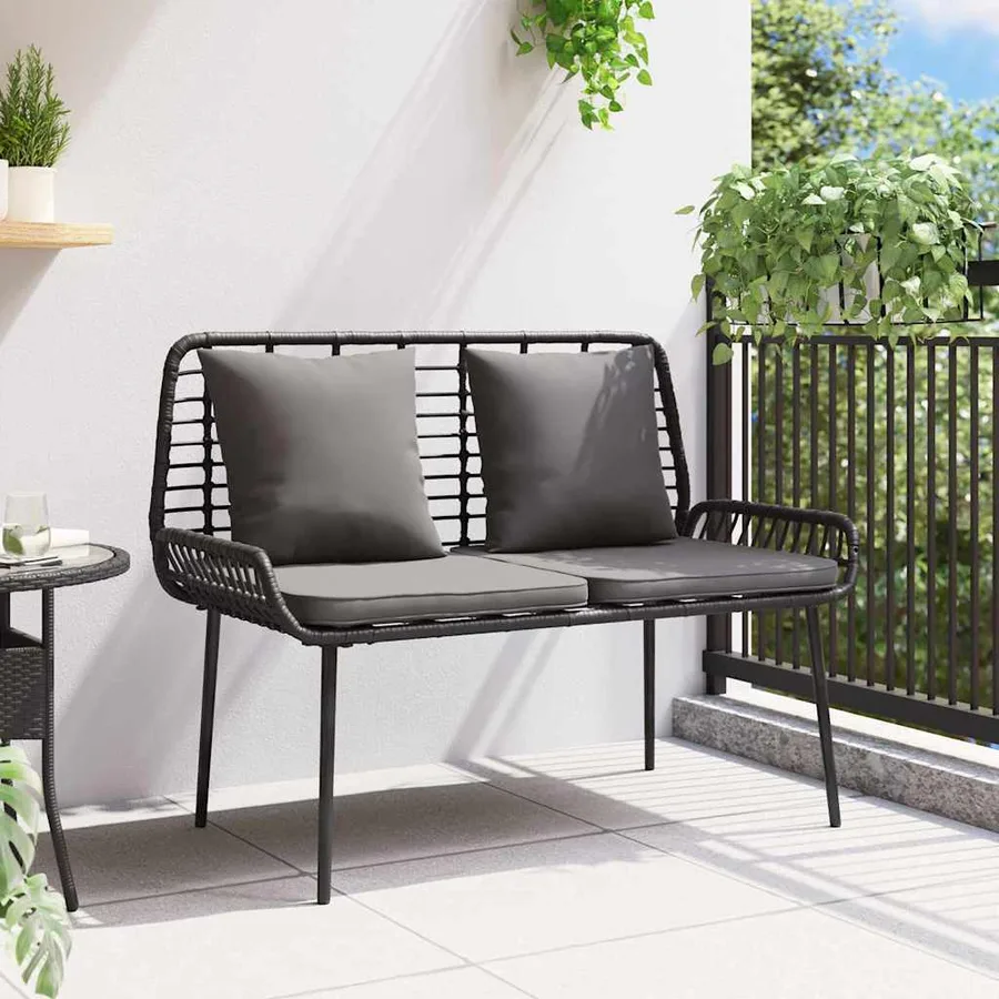 Banc de jardin Noir et anthracite polyrotin - 3