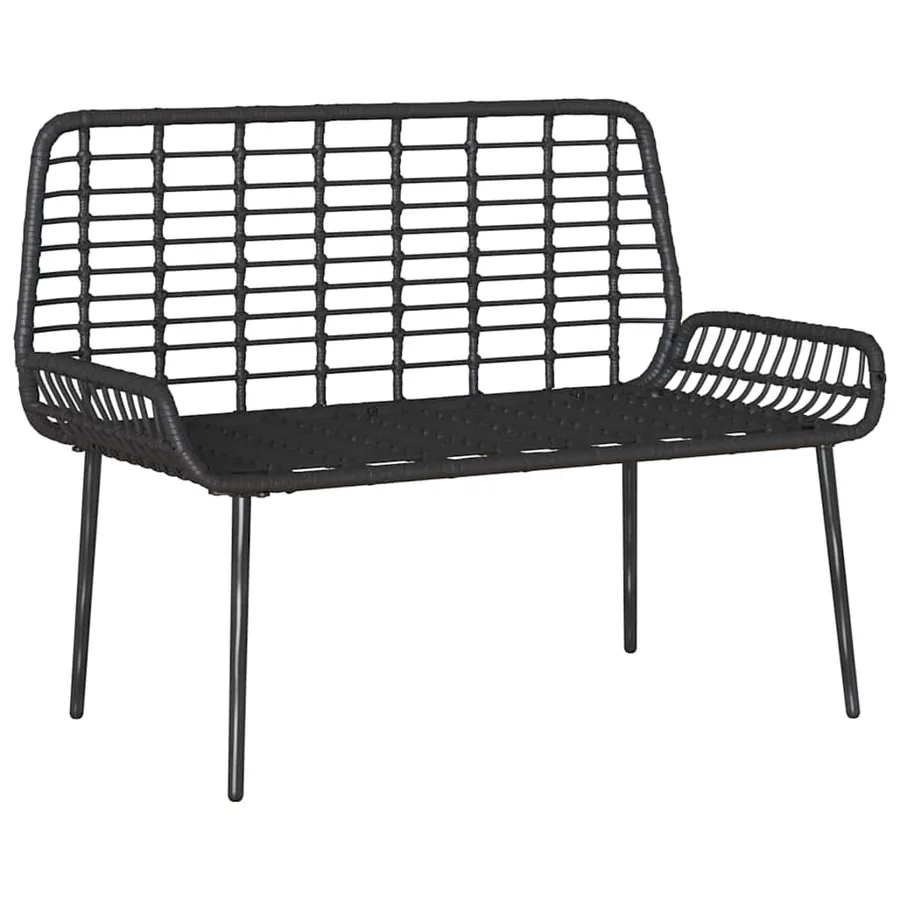 Banc de jardin Noir et anthracite polyrotin - 4