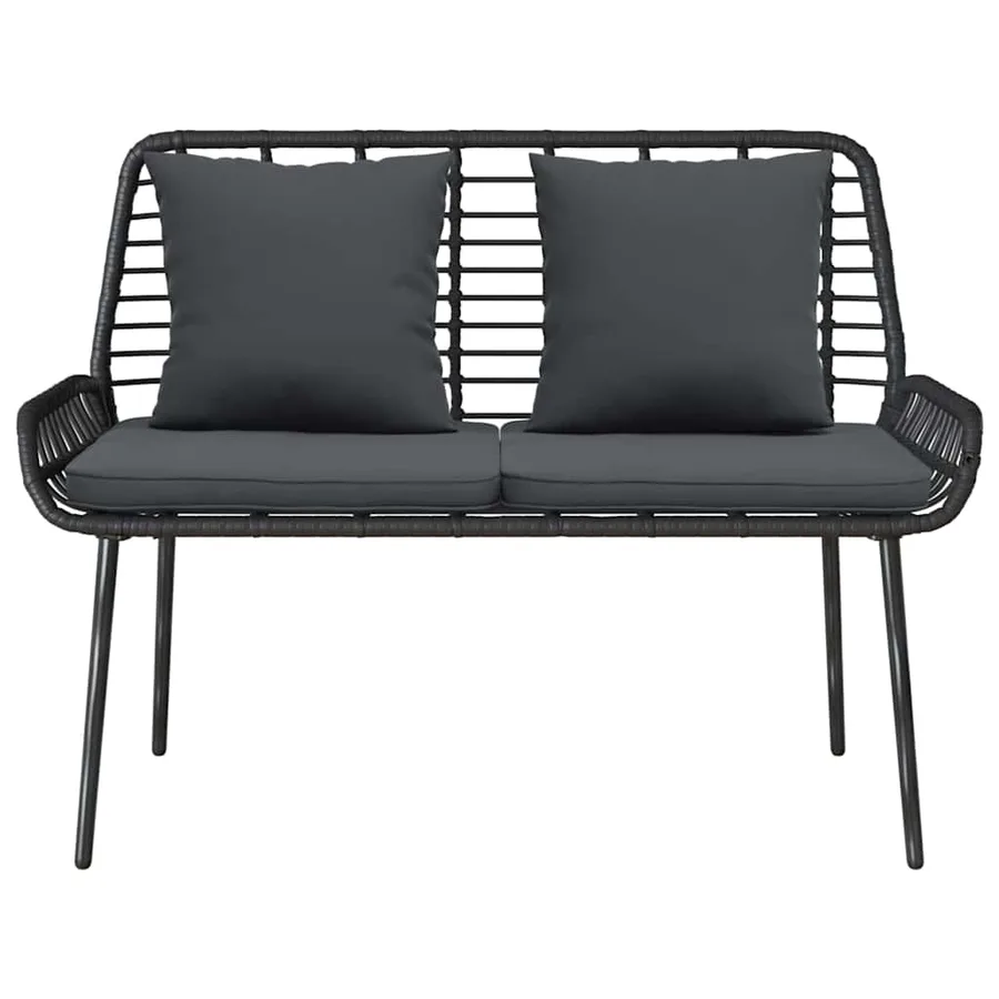 Banc de jardin Noir et anthracite polyrotin - 5