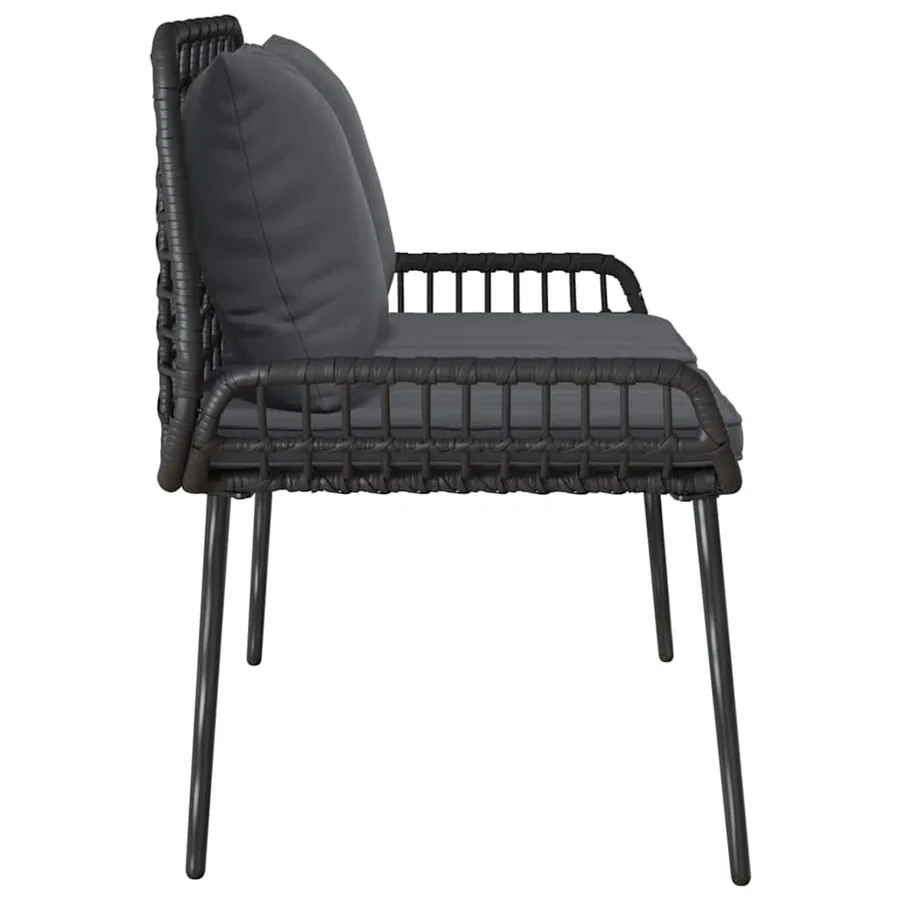 Banc de jardin Noir et anthracite polyrotin - 6