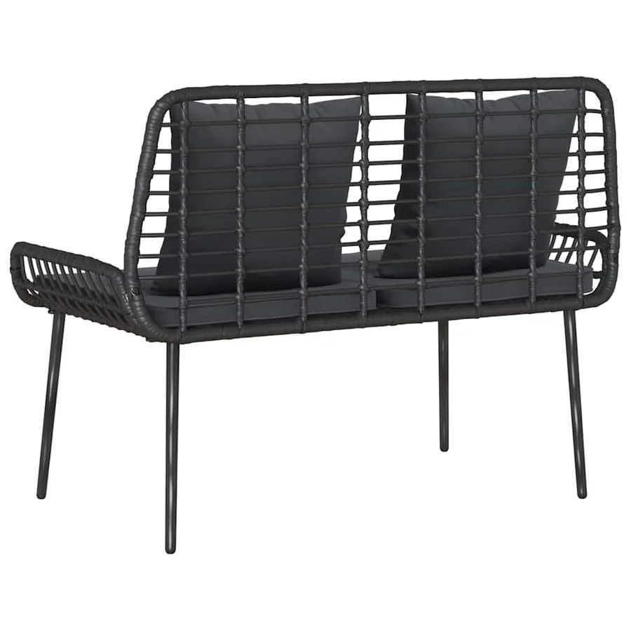 Banc de jardin Noir et anthracite polyrotin - 7