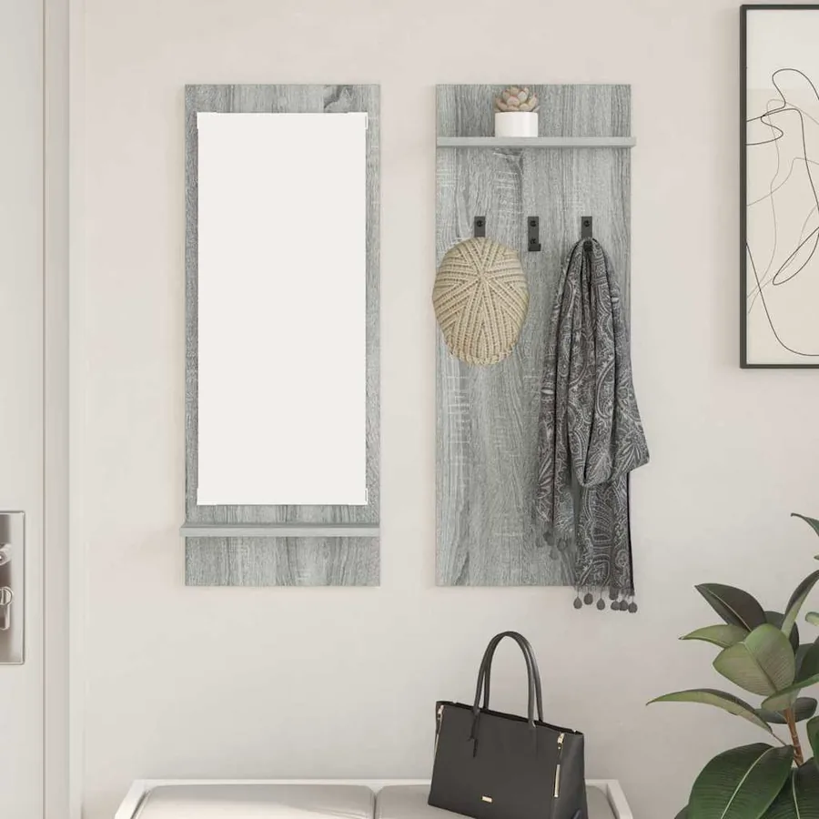 Porte-manteau mural avec étagère Gris Sonoma 70 x 10 x 90 cm